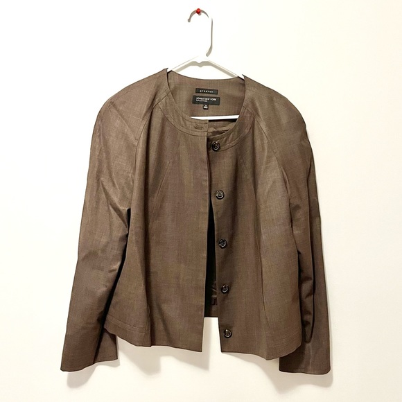 Jones NY Collection tan stretch blazer suit jacket - Picture 6 of 16